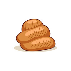 Bread minimalist vector illustration ,simple transparent graphic element .Isolated on white background