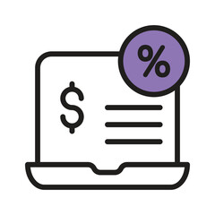 Try this flat icon of finance platform, represents by a laptop and a dollar sign on it