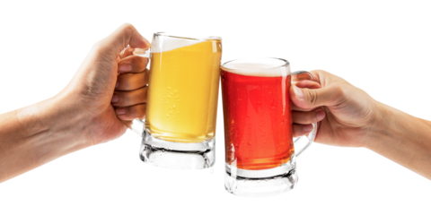 Png toasting with beer mugs