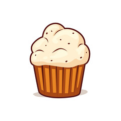 Cupcake minimalist vector illustration ,simple transparent graphic element .Isolated on white background