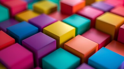 Obraz premium Abstract colorful blocks arranged in a grid pattern. A vibrant and playful background.