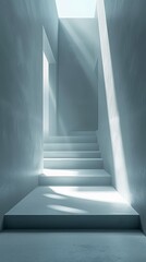 Obraz premium Indoor geometric minimalist space background.