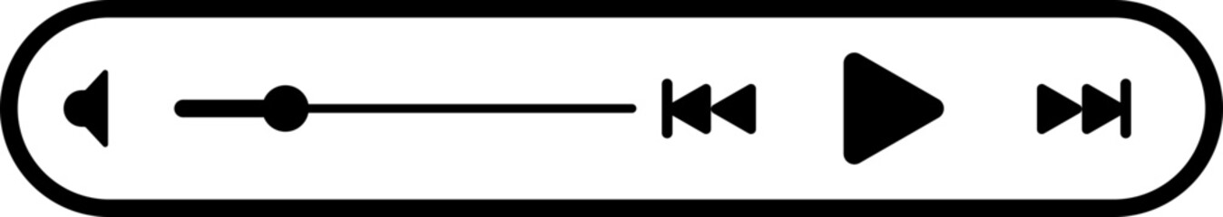 Music Player Interface Button Illustration