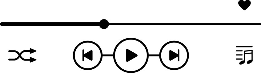 Music Player Interface Button Illustration