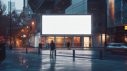 billboard and copy space on white screen