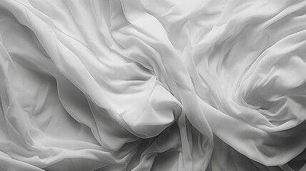 Obraz premium Abstract Wrinkled Fabric Background, White, Textured Design, with Copy Space