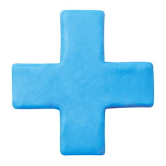 Obraz premium Png clay plus sign mathematics blue cute graphic for kids