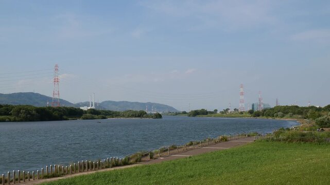 日本、大阪府、枚方市、淀川、	近畿地方、風景、橋