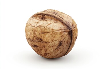 Walnut, nut, isolated on white background, full depth of field , ai