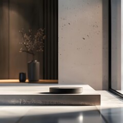 Beautiful Of 3d Realistic Of Empty podium mockup stage realistic for Product Showcase