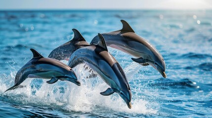 Dolphins Leaping Through the Ocean Waves