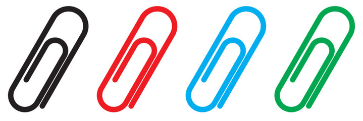 Paper clip outline icons