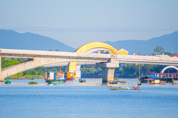 landscape of life and houses next to Thu Bon river in Hoi An ancient town, Quang Nam Province, Vietnam. Hoi An is one of the most popular destinations in Vietnam.
