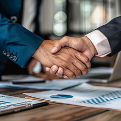 close up of business handshake