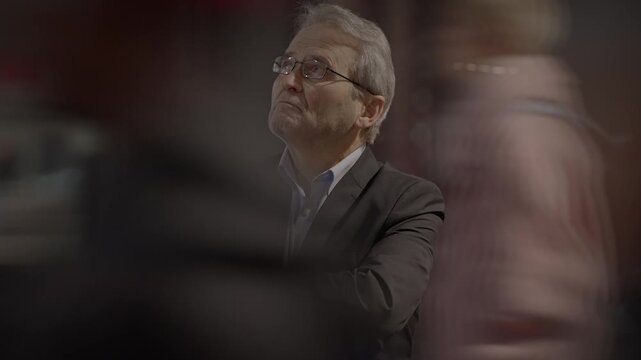 A blurred man in motion with an artistic blur effect captures a sense of movement and mystery