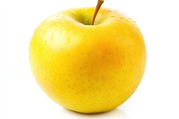 yellow Apple isolated on white background, full depth of field , ai