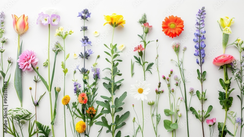 Poster Wildflowers displayed on a white paper backdrop