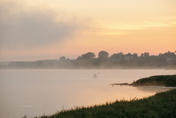 Morning fog in the river