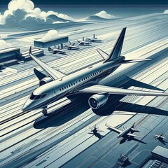 Fototapeta premium airplane in the port