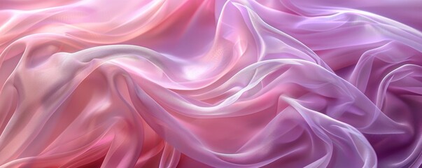 Obraz premium Delicate pink and white flowing fabric background with soft light