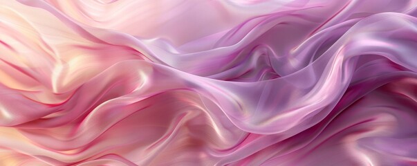 Obraz premium Elegant pink and white abstract background with flowing silky fabric texture