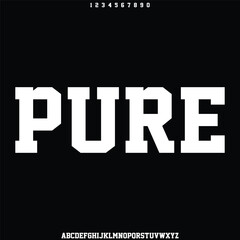 PURE. minimal geometric unique and clean font vector alphabet type set