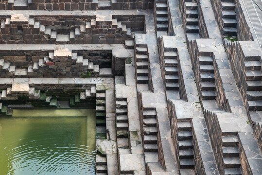ancient chand baori stepwell built in 8th century in Rajasthan, India