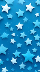 Digital blue and white star pattern abstract poster background