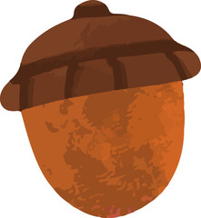 Seamless autumn pattern with maple leaves, acorns, fall season wallpaper background isolated in white