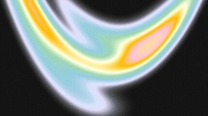 Vibrant Grainy Gradient featuring a swirling shape with iridescent colors. Suitable for: abstract backgrounds, digital art projects, music visualizations, and creative designs.