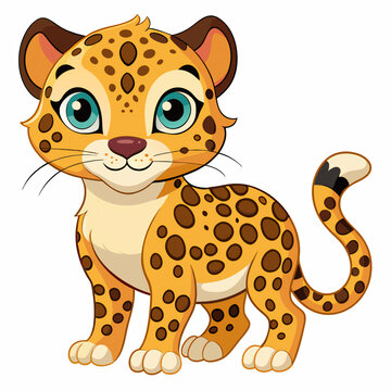 leopard cartoon isolated on white, cartoon, cat, vector, wild, leopard, illustration, cheetah, baby, mammal, zoo, jaguar, wildlife, cub, character, art, giraffe