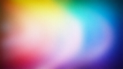Radiant 4K gradient with a grainy texture, featuring a vibrant spectrum of yellow, green, blue, and pink hues. Perfect for creating lively and colorful backgrounds, wallpapers, and digital banners