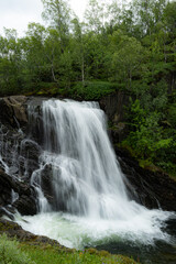 Obraz premium Long exposure photography of a waterfall in Northern Norway