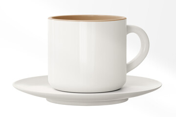 White png ceramic coffee cup on transparent background