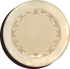 set collection of empty ceramic bowls plates or dishes. Vector cartoon set of kitchen tableware, bright porcelain or pottery utensil