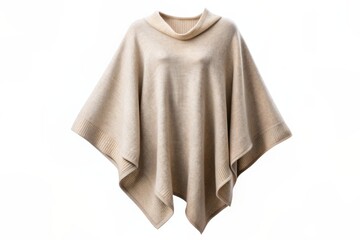 Soft, luxurious cashmere poncho with a subtle sheen and plush texture, isolated on a transparent background, perfect for e-commerce and fashion designs.