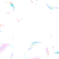 Soap bubble png frame, holographic design on transparent background