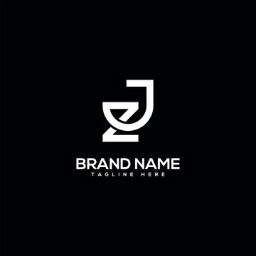 ZJ JZ Alphabet Letter logo design. Initial Vector Element.