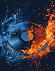 Turntable on Fire and Water Contrast on Cover