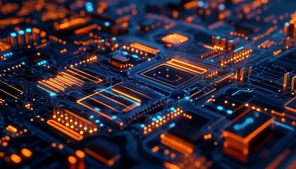 Obraz premium Symbolizing Digital Innovation: Futuristic Technology and Connectivity, symbolizes digital innovation through futuristic technology and connectivity