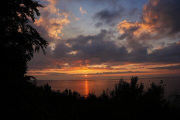 Obraz premium Zachód słońca Jastrzębia Góra