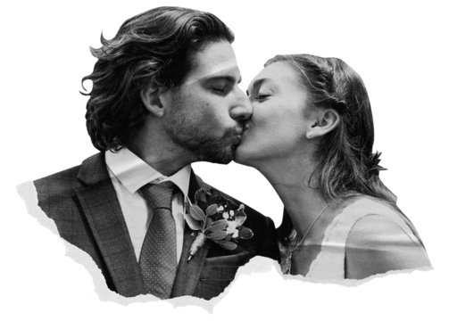 Couple kissing png sticker, gray design on transparent background