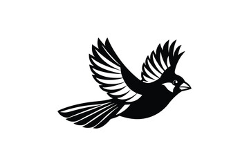 Cardinal flying bird vector art illustration