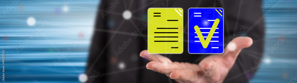 Wall mural concept of document validation