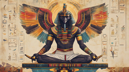 Re God of ancient Egyptian god · Ra sun god. Illustration