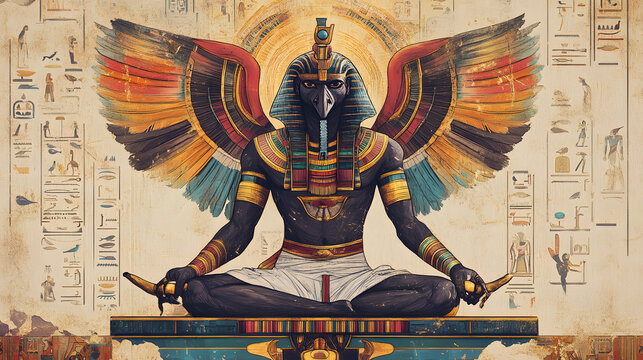 Re God of ancient Egyptian god &middot; Ra sun god. Illustration