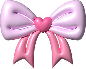 Coquette Bow 3D Icon Pink