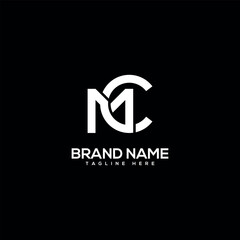 MC CM Alphabet Letter logo design. Initial Vector Element.