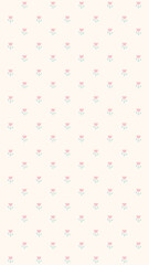 16:9 ゆるい曲線の赤いお花パターン⭐︎