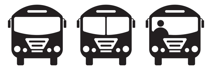 Bus icon editable vector, isolated white background. Set of bus icon. EPS 10